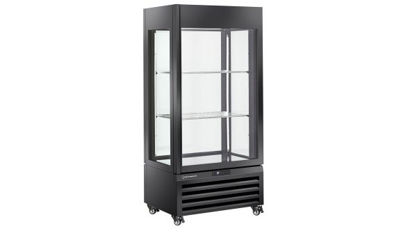 Diamond MAX-609-VB Glass Showcase w/ 1 Base Level & 2 Shelves, 600 Litres