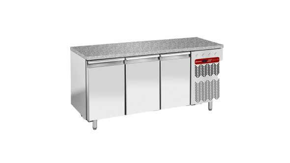 Diamond TP3N/HG-R2 3 Door Stainless Steel Granite Top Refrigerated Counter, 550 Litres