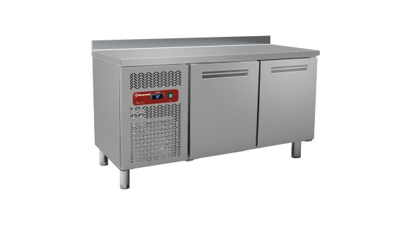 Diamond BMIV15/R2-BA 2 Door Stainless Steel Refrigerated Counter with Splashback, 245 Litres