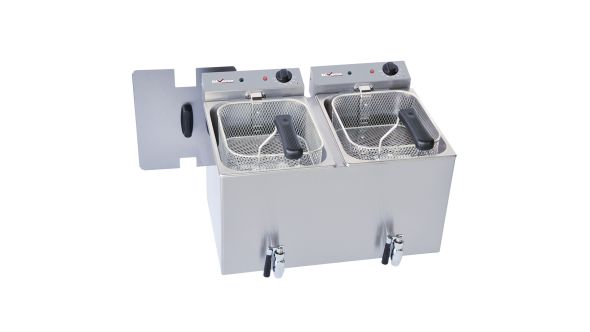 Diamond WR-FED8-RV Double Basket Countertop Electric Fryer, 2 x 8 Litres