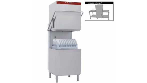 Diamond DCR37/6-AC/A Passthrough Hood Dishwasher with Integral Softener & Entry/Exit Table