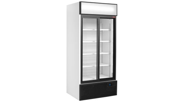 Diamond DRINK-90S-P9 Self Service Drink Display w/ Lightbox & Sliding Doors, 760 Litres