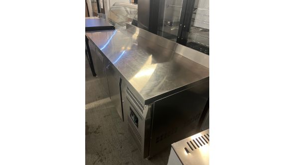 Blizzard 79770572663002504 GRADED-02340 HBC3 Triple Hinged Door Counter Refrigerator With Upstand