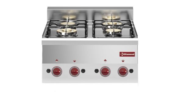 Diamond G60/4F6T-N 4 Burner Countertop Gas Range Cooker