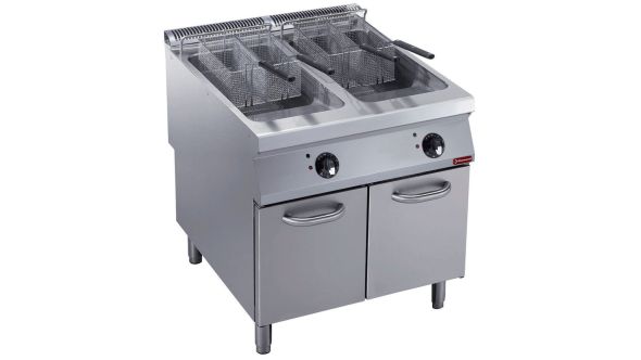 Diamond E22/F46A8-S Double Basket Freestanding Electric Fryer on Neutral Closed Cupboard, 36kW