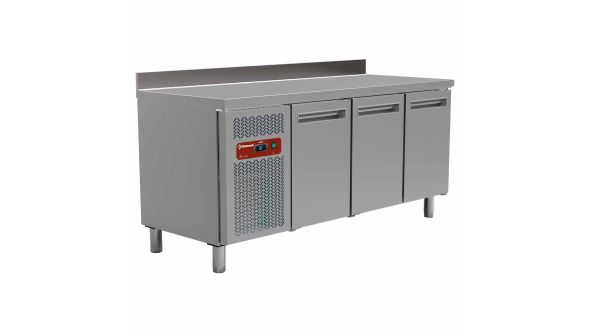 Diamond MR3/R2-BA 3 Door Stainless Steel Refrigerated Counter with Splashback, 405 Litres