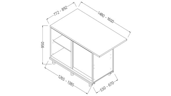 Diamond LC90DX/5 Neutral Bar Counter Units_Cashier Section (Right)