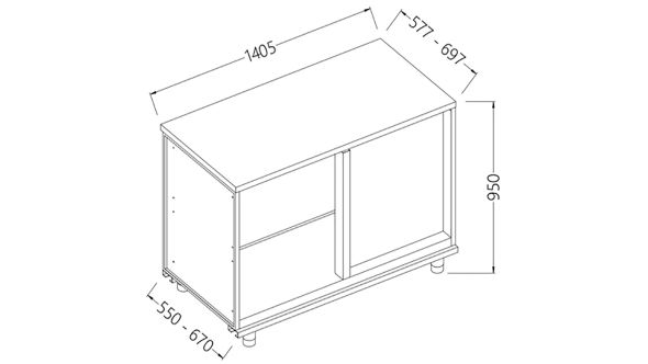 Diamond LN90DX/5 Back Cabinet Angular Right Neutral - Case