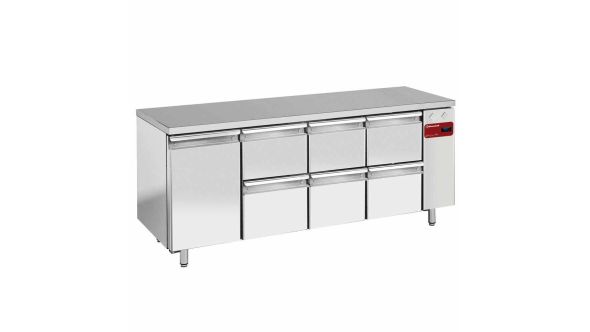Diamond TS4N/H_3XK1/2-H 1 Door & 6 Drawer Stainless Steel Refrigerated Counter