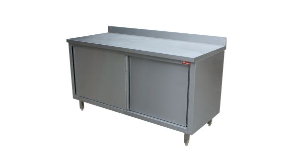 Diamond TA107A/B Table On Neutral Cupboard, Sliding Doors, Wall