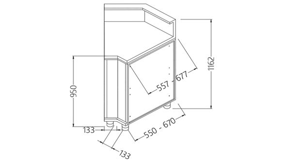 Diamond CB45X/5 Neutral Bar Counter Units With Fitting For Service Top 45Â° (Closed)