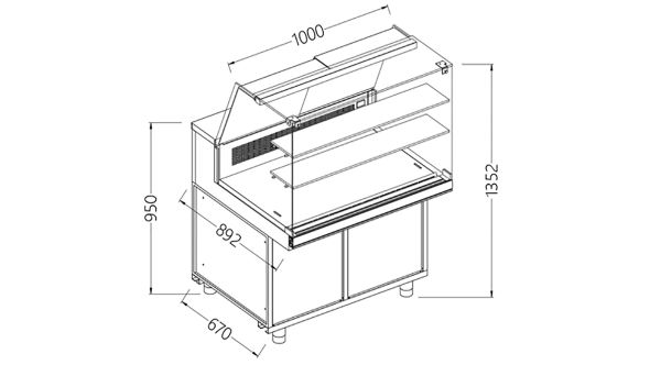 Diamond CFA10X Refrigerated & Heated Display Counter without Understorage, 1000mm