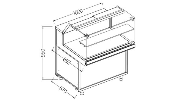 Diamond NB10X Neutral Snack Display Counters_Low Glass