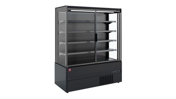 Diamond LML13-F5 Black Refrigerated Self Service Display w/ Swinging Doors