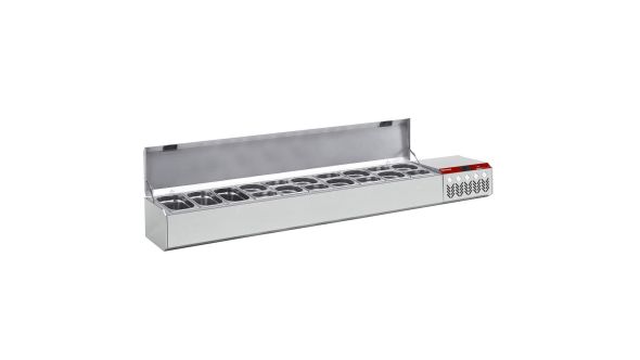 Diamond SX219G/CP9 Stainless Steel Topping Unit with Lid, 10 x 1/4 GN