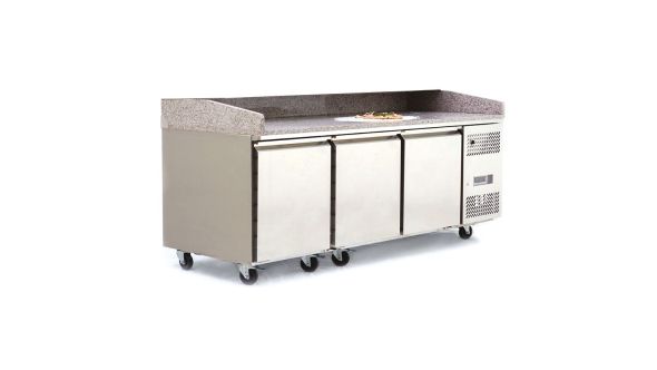 Atosa EPF3485GR 3 Door Pizza Preparation Counter Fridge, 357 Litres