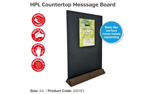HPL Countertop Chalkboard Message Board
