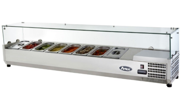 Atosa VRX1400/380 Countertop Topping Unit with 6 x 1/3 GN Pans/Lids, 1415mm