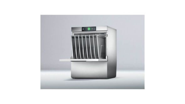 Hobart FXLSW-10B 500mm Basket Frontloading Commercial Dishwasher with Chemical Pump, Integral Water Softener & Drain Pump, 18 Plates