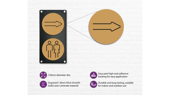 Arrow Symbol 150mm Gold