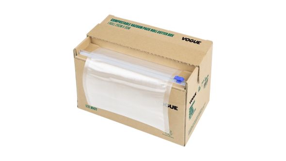 Vogue Compostable Vacuum Pack Roll Cutter Box 20cm x 30m