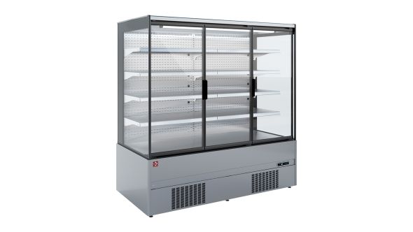 Diamond QML13-HX Stainless Steel Refrigerated Self Service Display w/ Swinging Doors