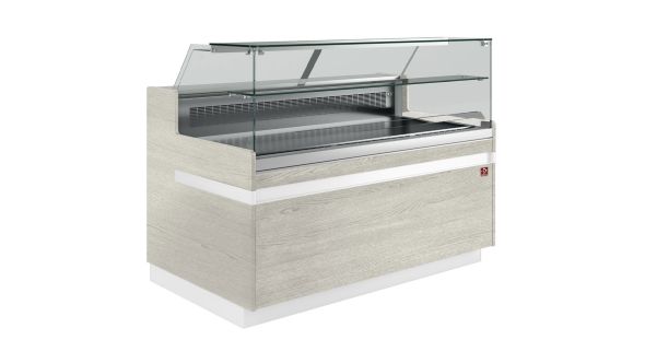 Diamond VB10XF1/R2 Flat Glass Light Wood Refrigerated Serveover Counter, 1538mm