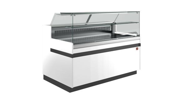 Diamond VB10XB2/R2 Flat Glass White Refrigerated Serveover Counter, 1038mm