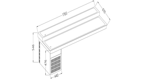 Diamond DI/RPX18-P2N Refrigerated Top Element, 2 Levels, 5X Gn 1/1