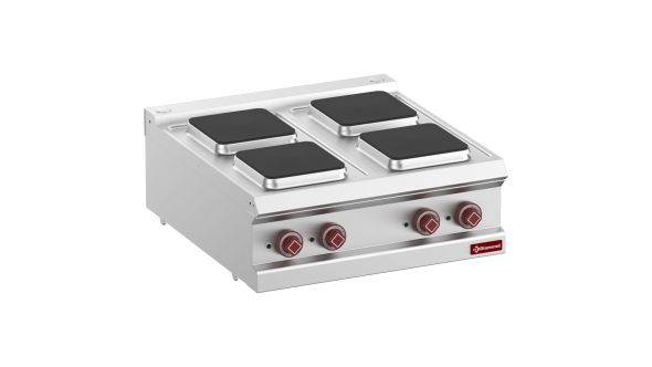 Diamond E7/4PQ7T-N 4 Rounded Hobs Countertop Electric Range Cooker, 10.4kW