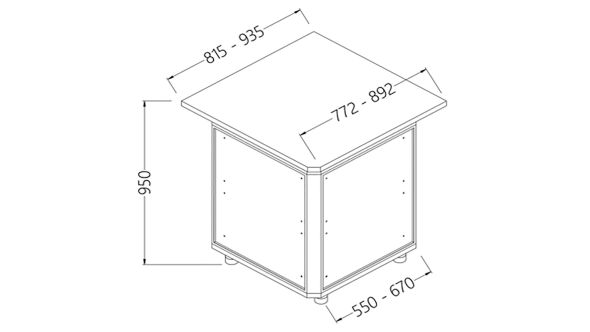 Diamond CC90X/5 Neutral Bar Counter Units_Cashier Section 90Â° (Closed)