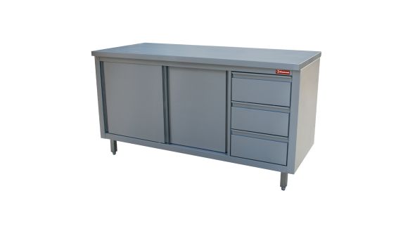 Diamond TA167CD/B Table On Neutral Cupboard And 3 Drawers On The Right
