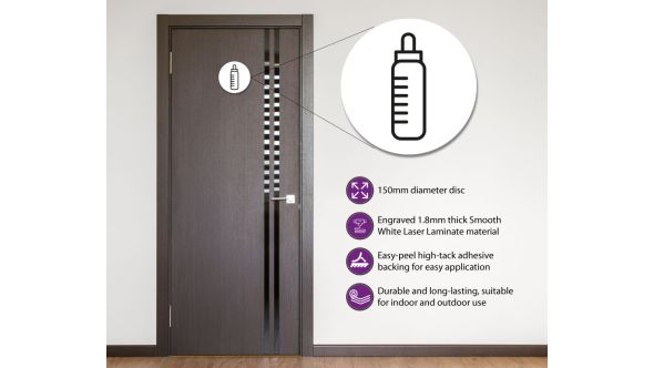 Baby Change Door Symbol 150mm White