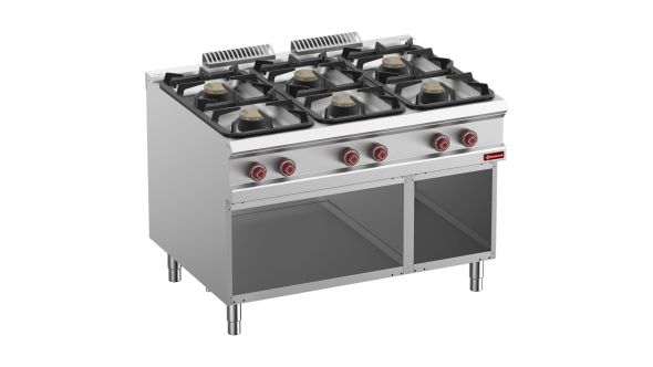 Diamond G9/6BA12-N 6 Burner Gas Range on Open Cupboard