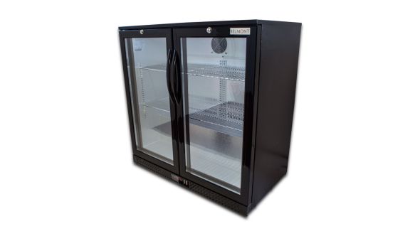 Belmont BC9007K Black Hinged Double Door Bottle Cooler Bottle Coolers