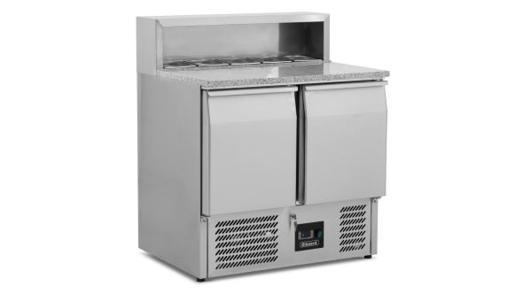 Blizzard BCC2PREPGRANITE Compact Double Door Refrigerated Pizza Prep Counter