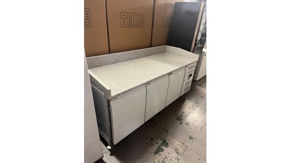 Blizzard 22765292976202501 GRADED-02355 BPB2000 Triple Hinged Door Pizza Prep Counter with Granite Worktop