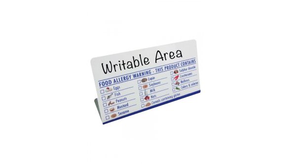 Food Allergy Allergen Checklist Tent Notice with Writable Area - BT024