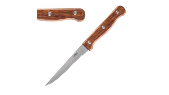 Olympia Steak Knives with Merbau Wood Handles (12 Pack) BFC1603