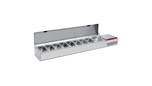 Diamond SY219G/CP9 Stainless Steel Topping Unit with Lid, 10 x 1/3 GN