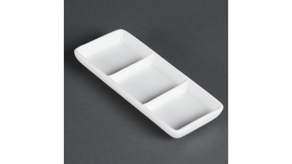 Olympia Whiteware 3 Section Dishes (12 Pack)