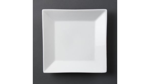 Olympia Whiteware Square Plates Wide Rim 250mm (6 Pack) C360