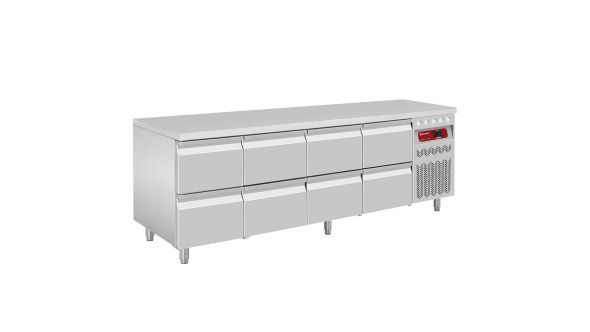 Diamond DT224/P9_4XCA1/2-P9 Refrigerated Preparation Counter with 8 Drawers, 550 Litres