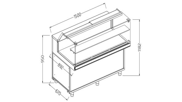 Diamond NB15X Neutral Snack Display Counters_Low Glass