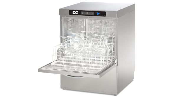 DC OXG50A D RO Optima Range 500mm Basket Frontloading Commercial Glasswasher with Break Tank, Drain Pump & RO - 30 Pint Capacity