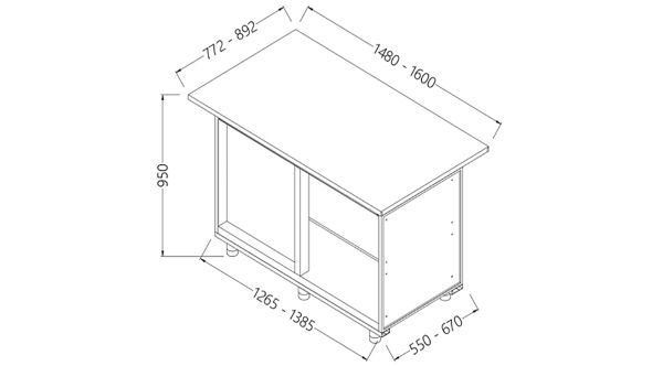Diamond LC90SX/5 Neutral Bar Counter Units_Cashier Section (Left)