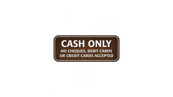 Cash Only Window Sticker - CA007