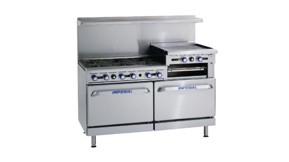 Imperial 6 Burner Natural Gas Oven Range with Griddle IR6RG24-N