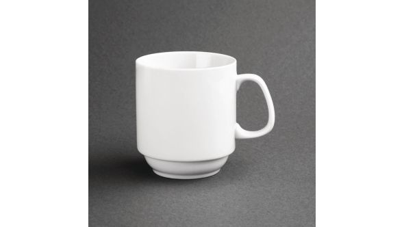 Olympia Whiteware Stacking Mugs 284ml (12 Pack) CB461