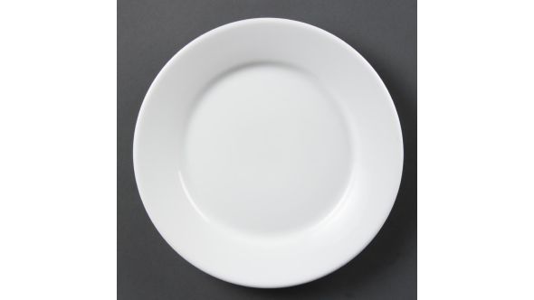 Olympia Whiteware Wide Rimmed Plates 230mm (12 Pack) CB480